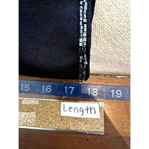 Talbots Petites Woman's Black Rhinestone Cropped Blazer Size 8 Event Holiday - Picture 5 of 16